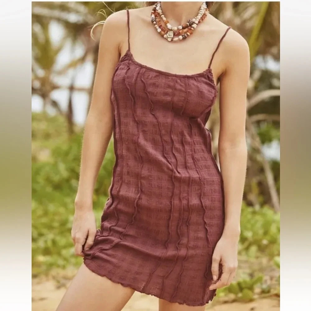 Free People Burgundy Mini Dress